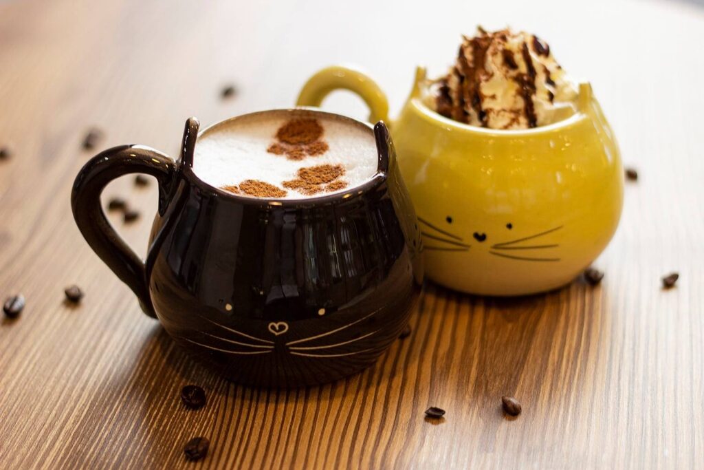 coffee in cat mugs