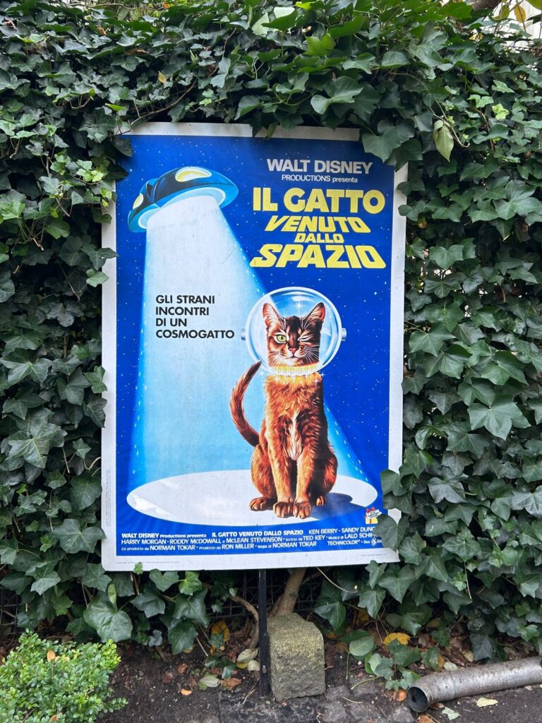 Italian poster art for the Disney movie The Cat From Outer Space