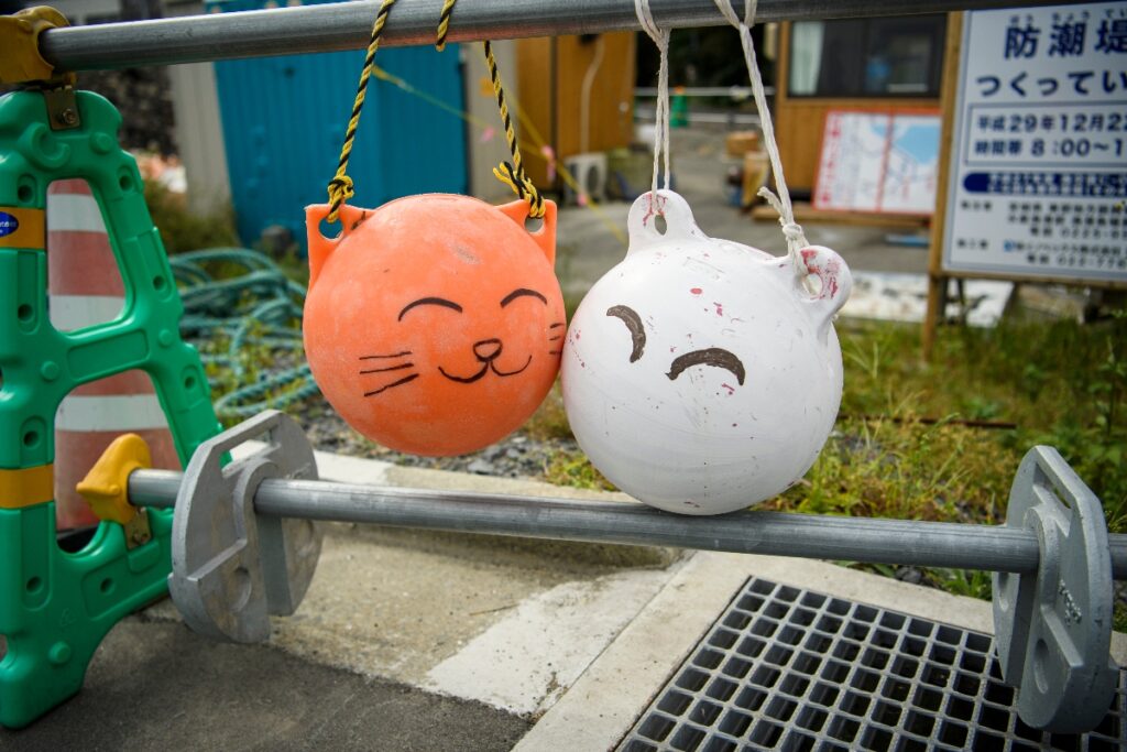 cat-shaped lifebuoys Tashiro Island