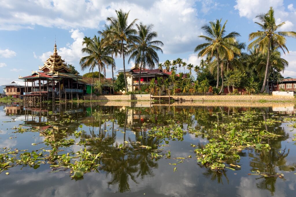 Nga Phe Kyaung Monastery on Inle Lake in Myanmar