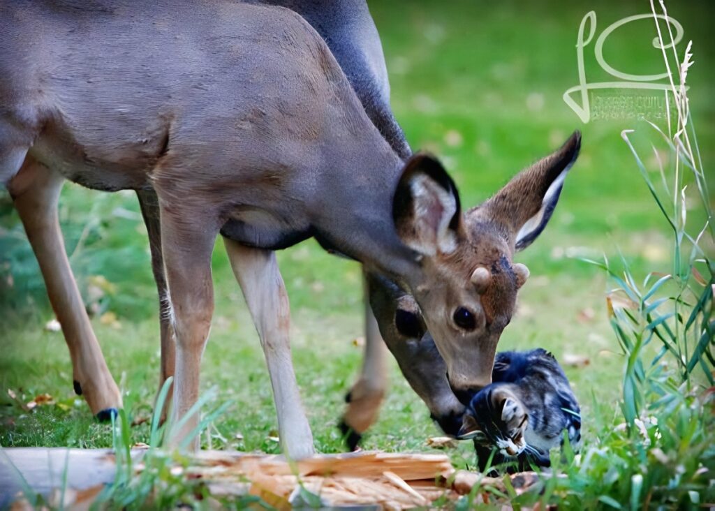 deer and cat
