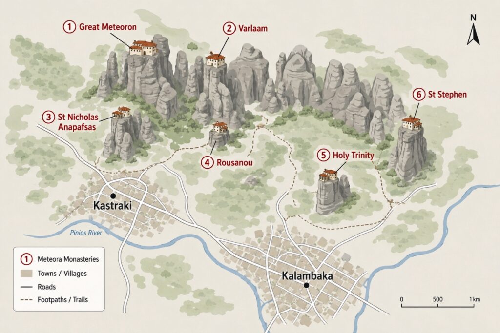 Meteora map