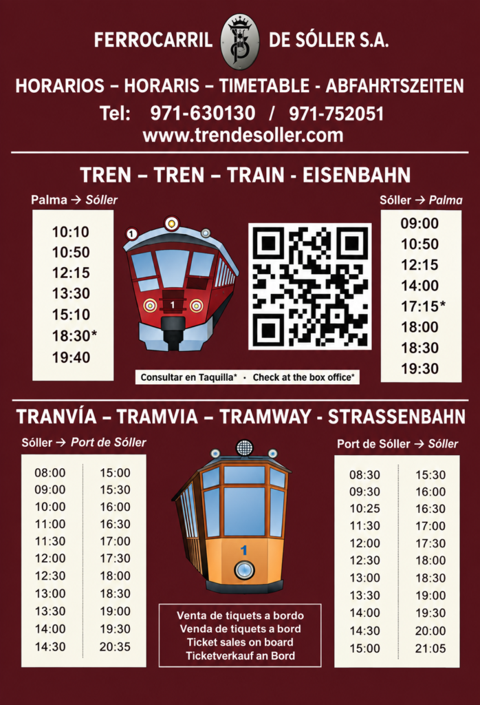 Soller train timetable